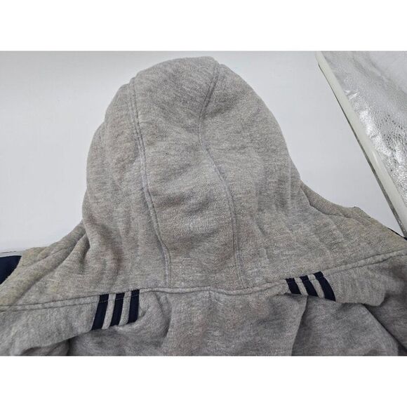 Adidas Mens Blue & Grey Reversible Hooded Coat With Logo Sz med - Picture 4 of 11